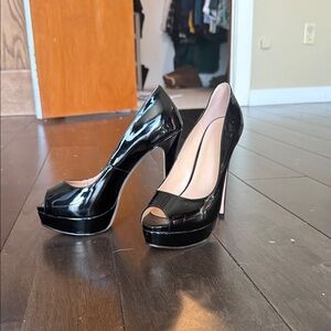 Elegant Black Peep-Toe Heels